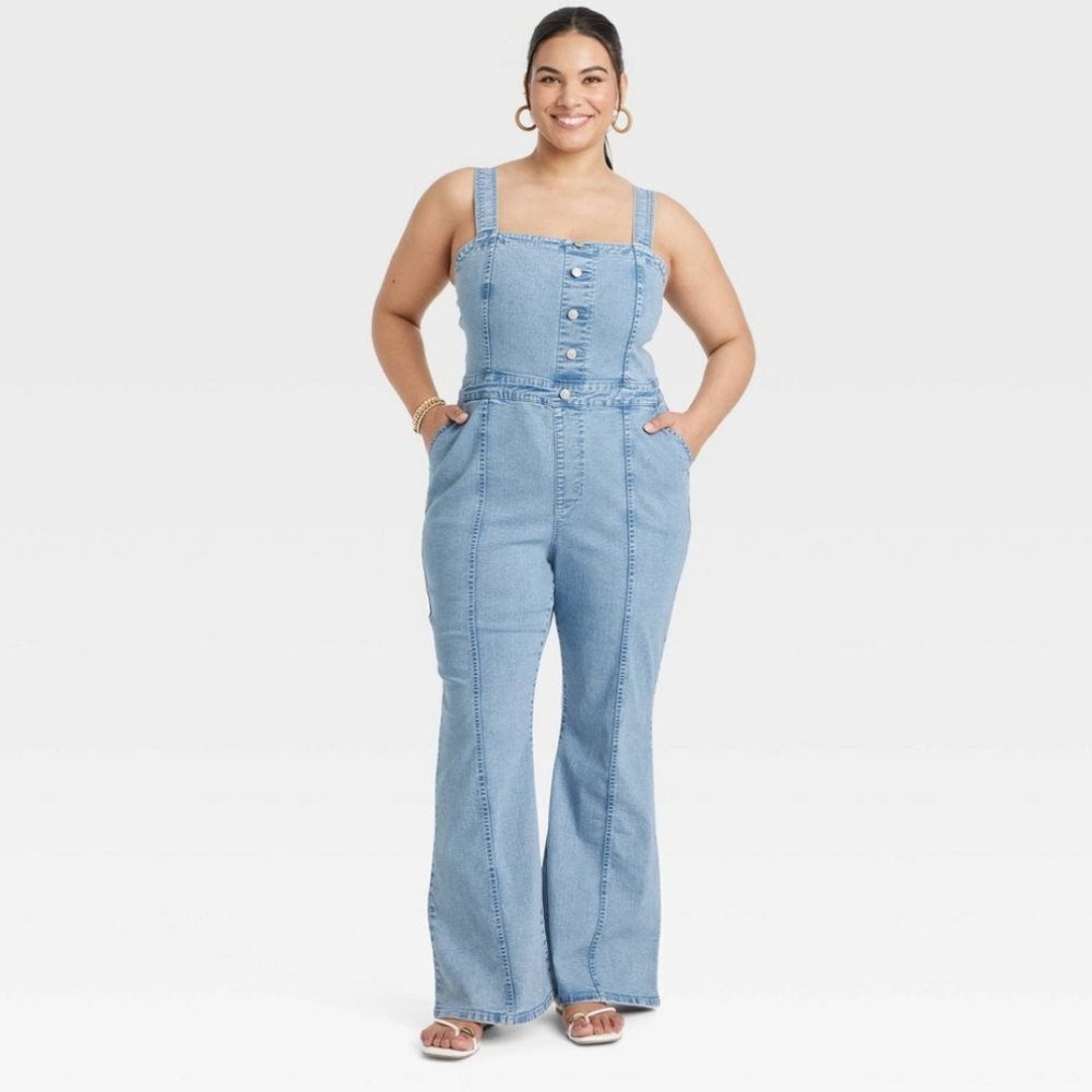 Ava & Viv Light Blue Denim Jumpsuit